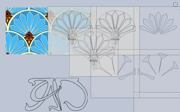 A&D Art Deco Wall Border Stencil #149, set of pdf, dxf, svg files - Image 5