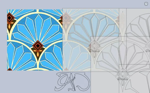 A&D Art Deco Wall Border Stencil #149, set of pdf, dxf, svg files - Image 6