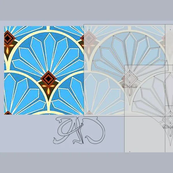 A&D Art Deco Wall Border Stencil #149, set of pdf, dxf, svg files - Image 7