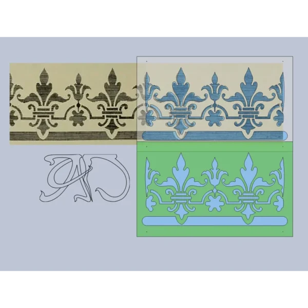 A&D Art Nouveau Wall Border Stencil #155, set of pdf, dxf, svg files - Image 3