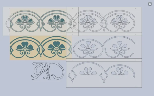 A&D Art Nouveau Wall Border Stencil #152, set of pdf, dxf, svg files - Image 3