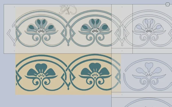 A&D Art Nouveau Wall Border Stencil #152, set of pdf, dxf, svg files - Image 4