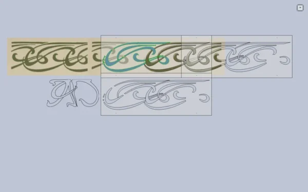 A&D Art Nouveau Wall Border Stencil #129 by Alfons Maria Mucha, set of pdf, dxf, svg files - Image 5