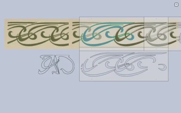 A&D Art Nouveau Wall Border Stencil #129 by Alfons Maria Mucha, set of pdf, dxf, svg files - Image 6