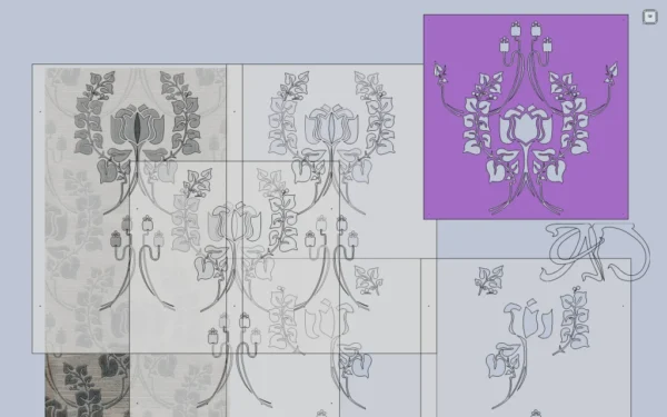 A&D Art Nouveau Wall Border Stencil #158, set of pdf, dxf, svg files - Image 4