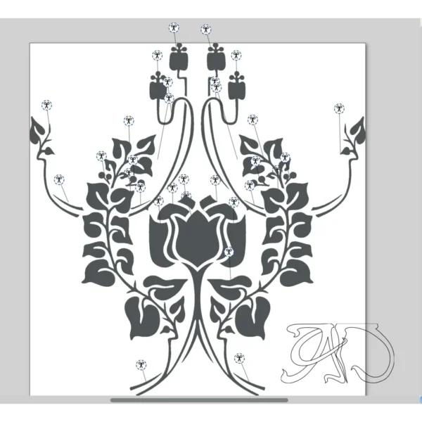 A&D Art Nouveau machine embroidery design #158, machine embroidery pes + pec + exp + jef + pdf files, embroidery Art Nouveau decor