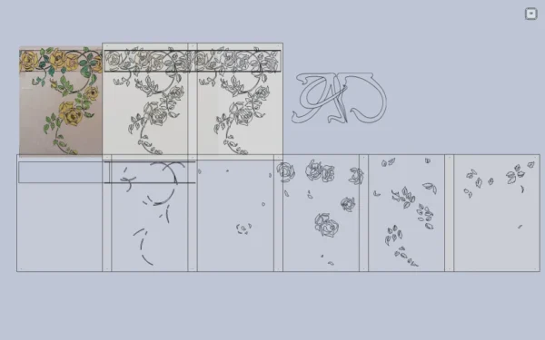 A&D Art Nouveau Wall Border Stencil #159, set of pdf, dxf, svg files - Image 3