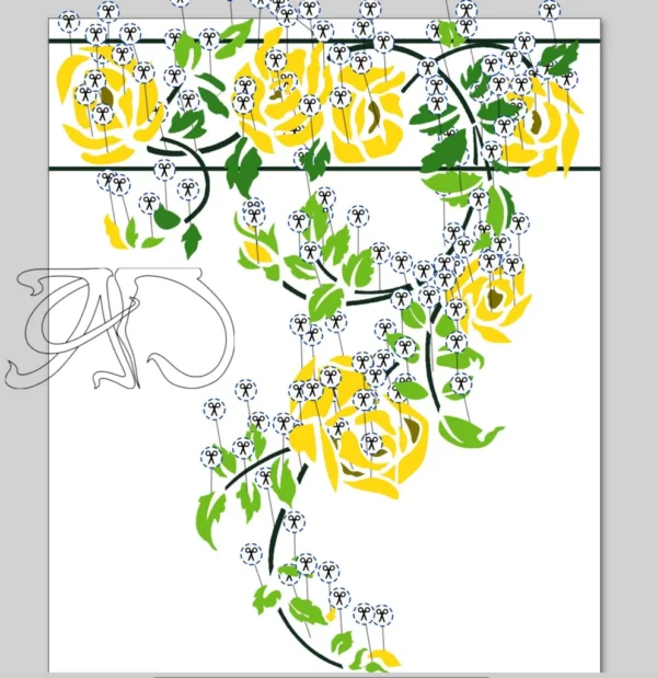 A&D Art Nouveau machine embroidery design #159, machine embroidery pes + pec + exp + jef + pdf files, embroidery Art Nouveau decor - Image 3