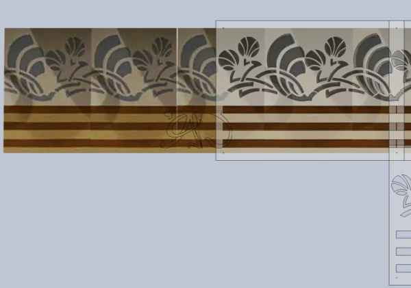 A&D Art Nouveau Wall Border Stencil #168, set of pdf, dxf, svg files - Image 5