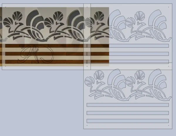 A&D Art Nouveau Wall Border Stencil #168, set of pdf, dxf, svg files - Image 6