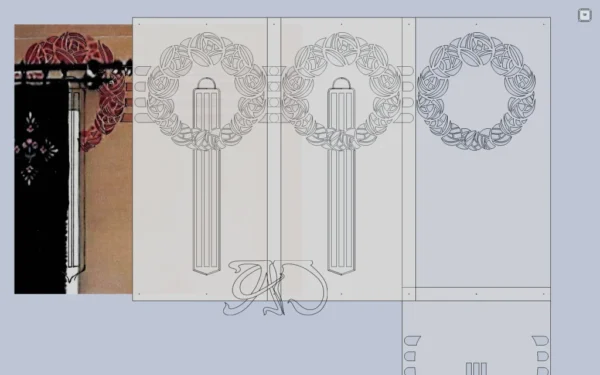 A&D Art Nouveau Wall Border Stencil #170, set of pdf, dxf, svg files - Image 7