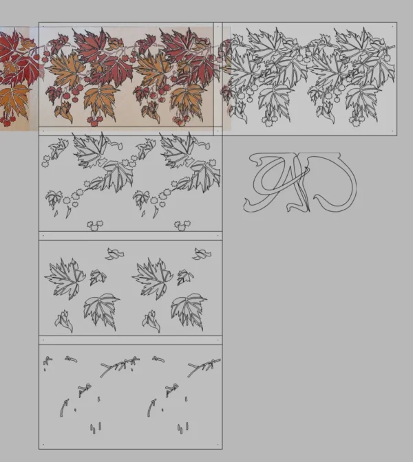 A&D Art Nouveau Wall Border Stencil #161, set of pdf, dxf, svg files - Image 3