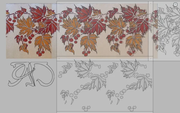 A&D Art Nouveau Wall Border Stencil #161, set of pdf, dxf, svg files - Image 4