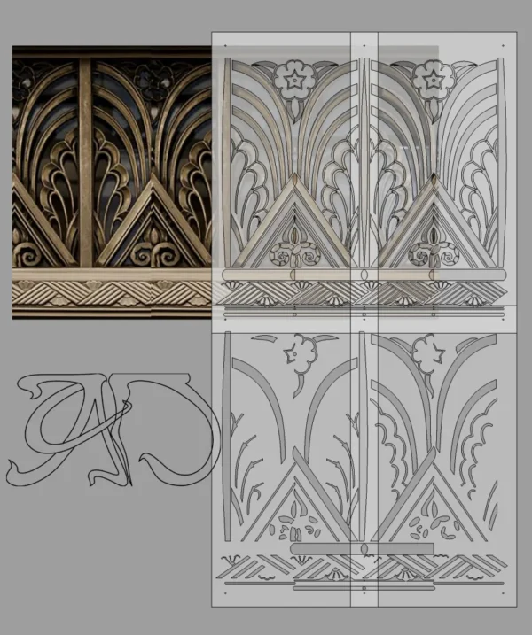 A&D Art Deco Wall Border Stencil #173, set of pdf, dxf, svg files - Image 3