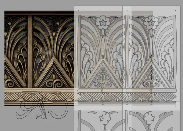 A&D Art Deco Wall Border Stencil #173, set of pdf, dxf, svg files - Image 5