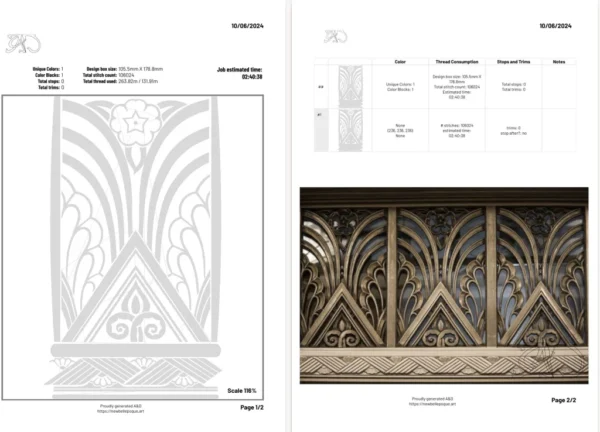 A&D Art Deco Wall Border Stencil #173, set of pdf, dxf, svg files - Image 6