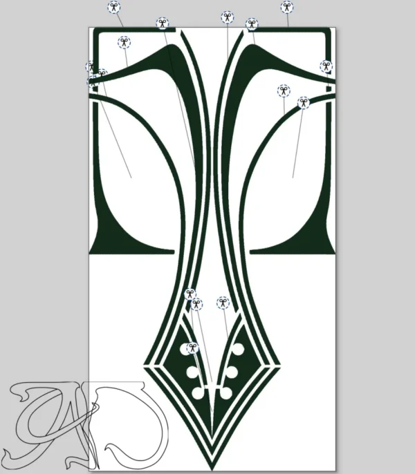 A&D Art Deco machine embroidery design #171, machine embroidery pes + pec + exp + jef + pdf files