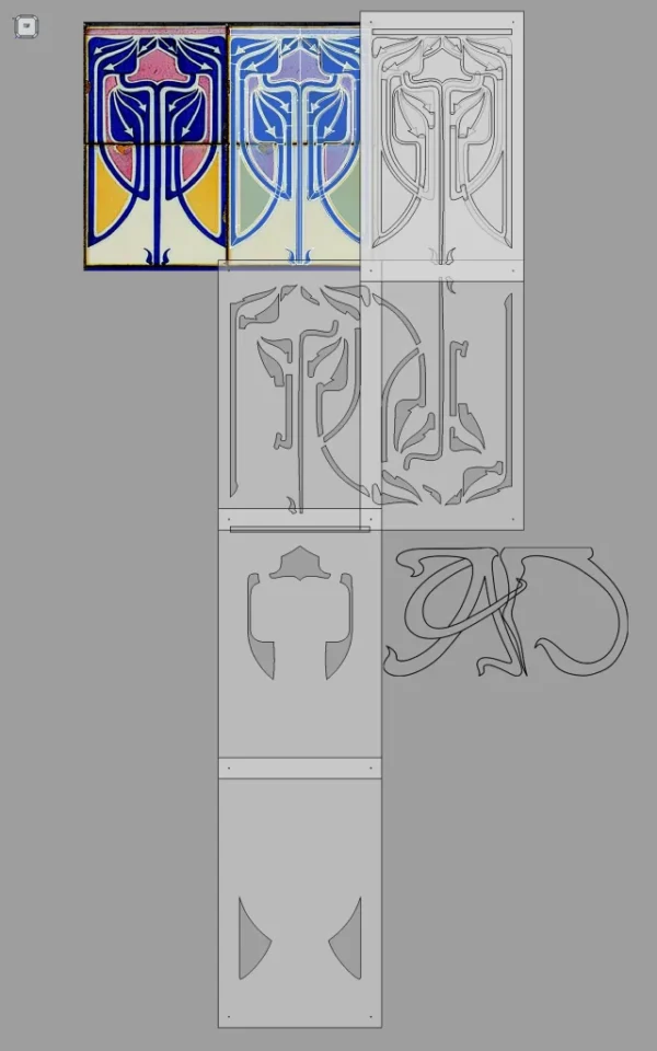 A&D Art Deco  or Art Nouveau Wall Border Stencil #180, set of pdf, dxf, svg files - Image 5