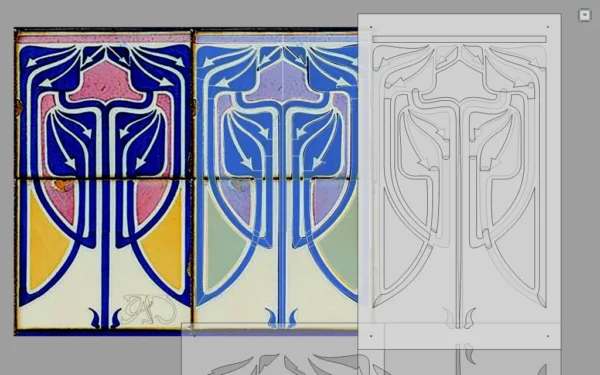 A&D Art Deco  or Art Nouveau Wall Border Stencil #180, set of pdf, dxf, svg files - Image 3