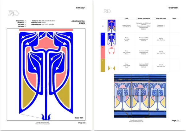 A&D Art Deco  or Art Nouveau Wall Border Stencil #180, set of pdf, dxf, svg files - Image 7