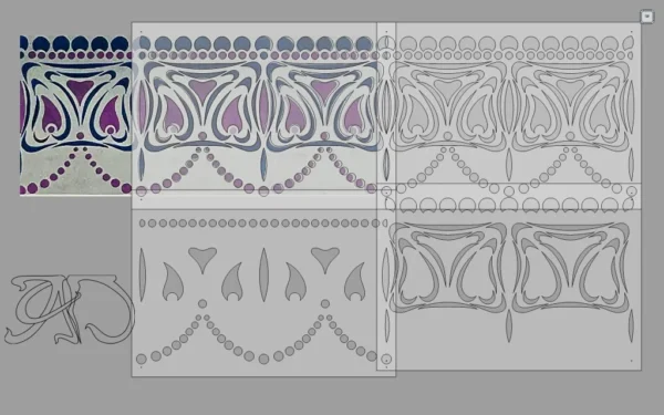 A&D Art Deco  or Art Nouveau Wall Border Stencil #177, set of pdf, dxf, svg files - Image 4