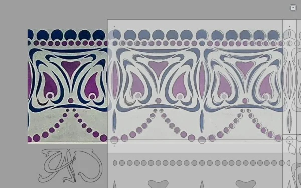 A&D Art Deco  or Art Nouveau Wall Border Stencil #177, set of pdf, dxf, svg files - Image 5