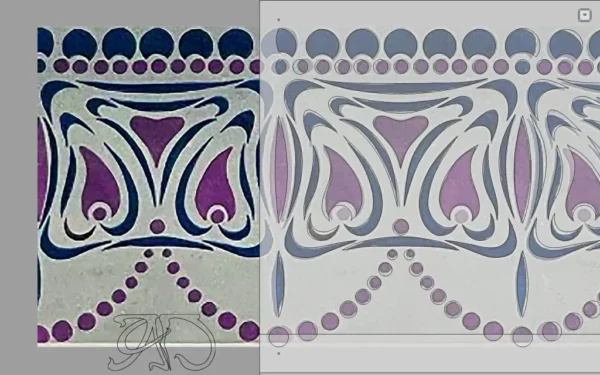 A&D Art Deco  or Art Nouveau Wall Border Stencil #177, set of pdf, dxf, svg files - Image 6