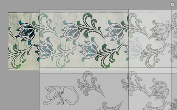 A&D Art Nouveau Wall Border Stencil #179, set of pdf, dxf, svg files - Image 4