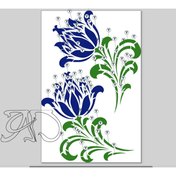 A&D Art Nouveau machine embroidery design #179, machine embroidery pes + pec + exp + jef + pdf file