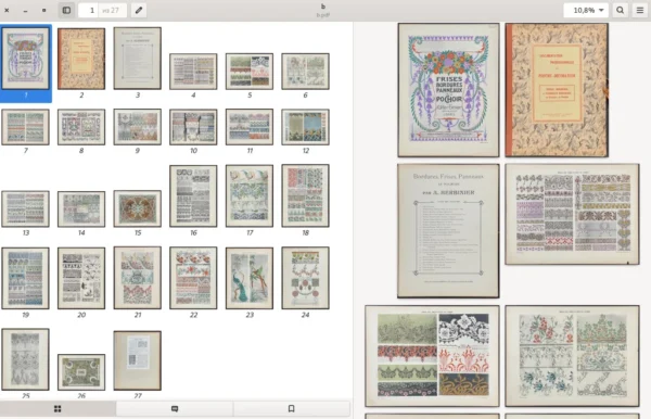 Bordures, Frises, Panneaux Modernes (Borders, Friezes, Panels Art Nouveau) en Couleurs, au pochoir par. A. Herbinnier. Documentation professionnelle du peintre-decorateur. PARIS. 19XX. 27p, pdf 24.1mb - Image 4