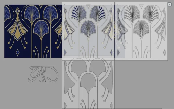 A&D Art Deco Wall Border Stencil #187, set of pdf, dxf, svg files - Image 5