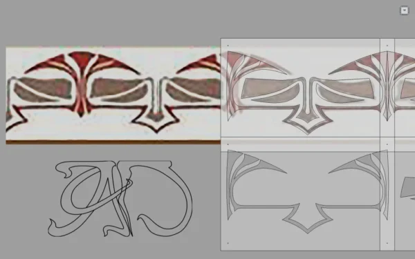 A&D Art Nouveau Wall Border Stencil #184, set of pdf, dxf, svg files - Image 4