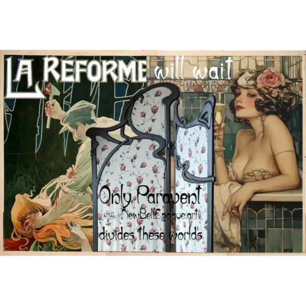 A&D Art Nouveau poster "Reforms will wait" #4, wall decor, digital file 3822x2571 px,  jpg + webp