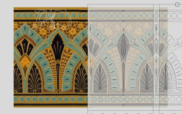 A&D Art Nouveau Wall Border Stencil #182, set of pdf, dxf, svg files - Image 6