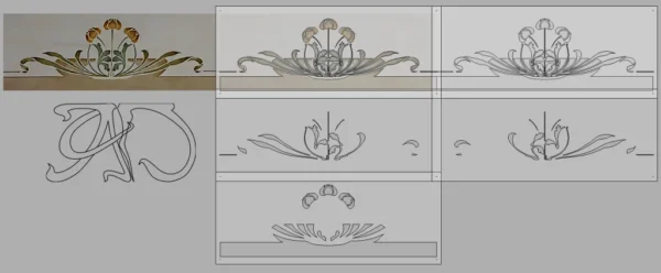 A&D Art Nouveau Wall Border Stencil #196, set of pdf, dxf, svg files - Image 5