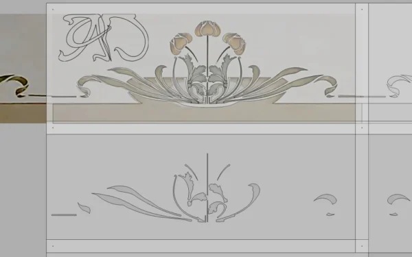 A&D Art Nouveau Wall Border Stencil #196, set of pdf, dxf, svg files - Image 3