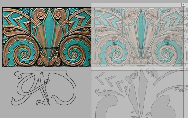 A&D Art Deco Wall Border Stencil #175, set of pdf, dxf, svg files - Image 4