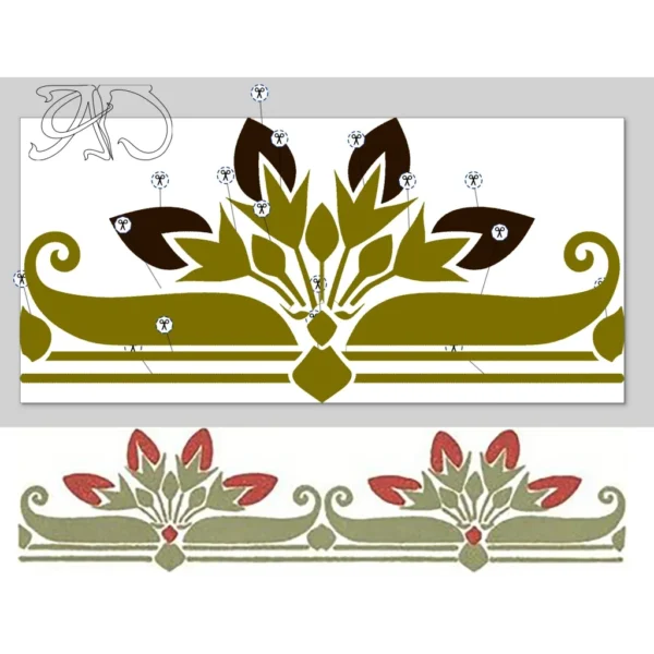 A&D Art Nouveau machine embroidery design #185, machine embroidery pes + pec + exp + jef + dst + pdf file