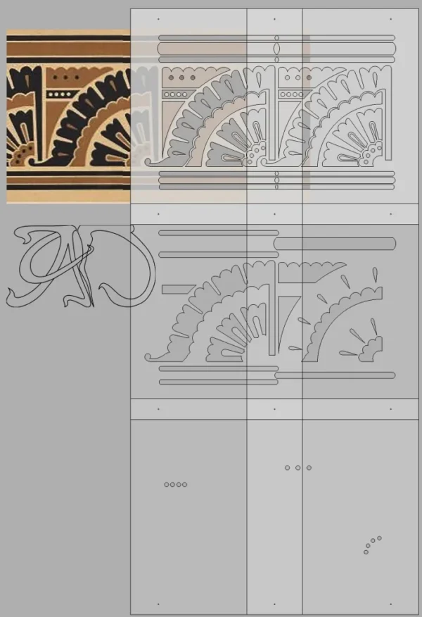 A&D Art Deco Wall Border Stencil #181, set of pdf, dxf, svg files - Image 5