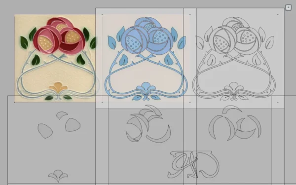 A&D Art Nouveau Wall Border Stencil #193, set of pdf, dxf, svg files - Image 4