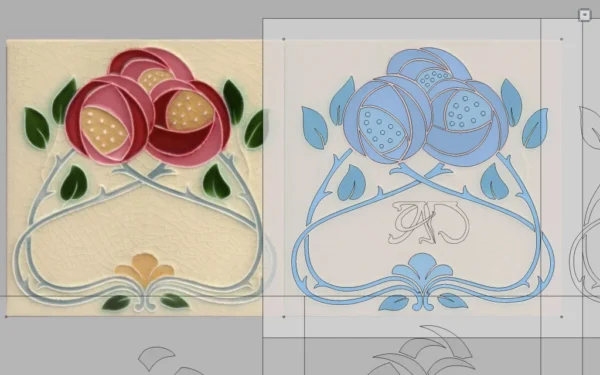 A&D Art Nouveau Wall Border Stencil #193, set of pdf, dxf, svg files - Image 5