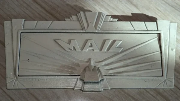 A&D mail slot front door in Art Deco Style, mail slot wall mount, vintage mail slot cover - Image 3