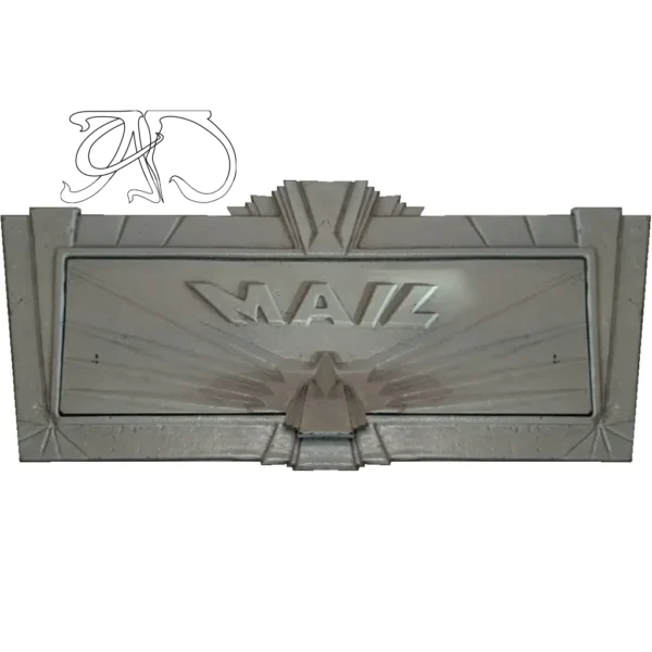 A&D mail slot front door in Art Deco Style, mail slot wall mount, vintage mail slot cover