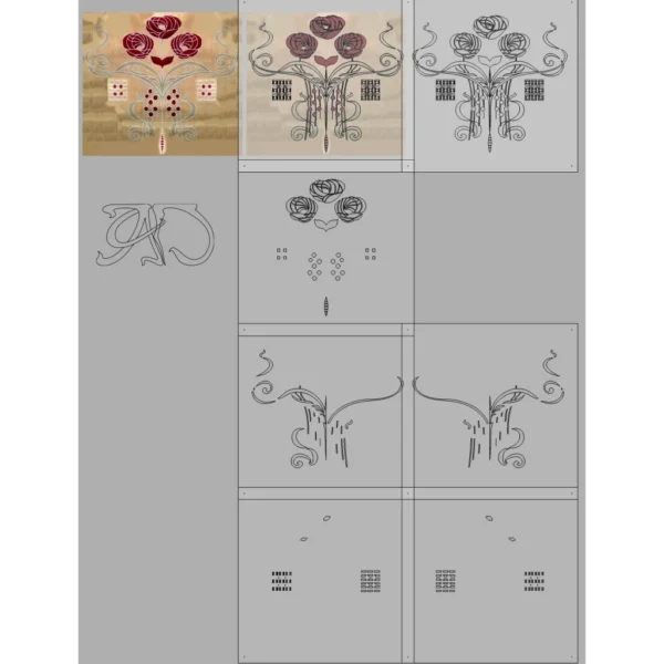 A&D Art Nouveau Wall Border Stencil #201, set of pdf, dxf, svg files - Image 3