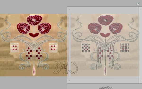 A&D Art Nouveau Wall Border Stencil #201, set of pdf, dxf, svg files - Image 4