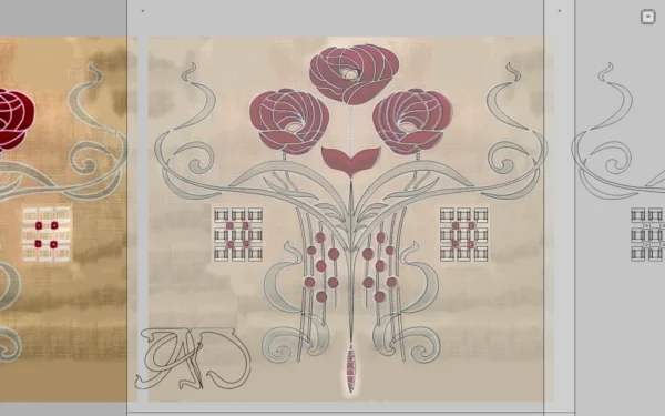 A&D Art Nouveau Wall Border Stencil #201, set of pdf, dxf, svg files - Image 6