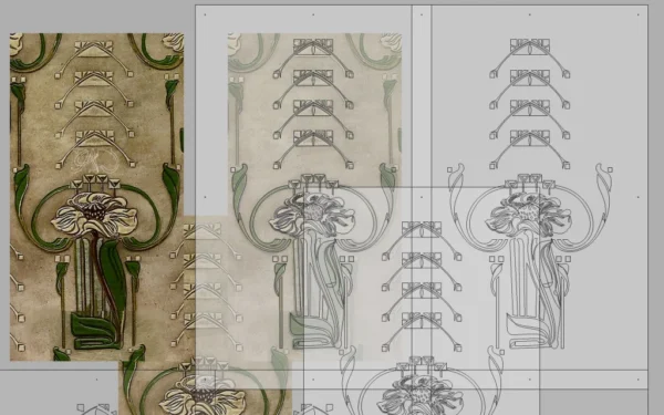 A&D Art Nouveau Wall Border Stencil #200, set of pdf, dxf, svg files - Image 6