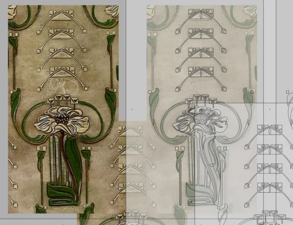 A&D Art Nouveau Wall Border Stencil #200, set of pdf, dxf, svg files - Image 7