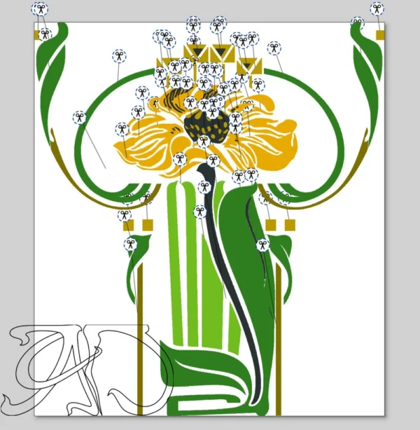 A&D Art Nouveau machine embroidery design #200, machine embroidery pes + pec + exp + jef + dst + pdf file - Image 7