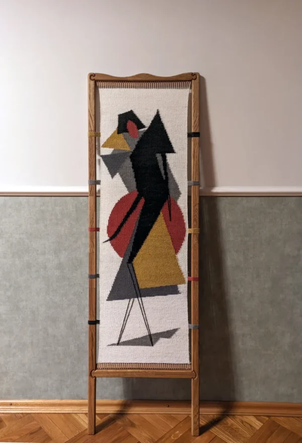A&D Room Divider woven tapestry as folding screen in Cubist style - Image 4